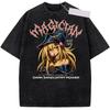 Мультфильм Yu-Gi-Oh! Девушка-маг Аниме Принт Y2k Стирка Футболка Летняя Короткий рукав Чистый Хлопок Футболки Мужская Одежда