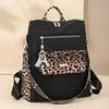 able Multi- Leopard Backpacks for Women High Quality Tassel Backpack Lightweight Commute Nylon Travel Bag