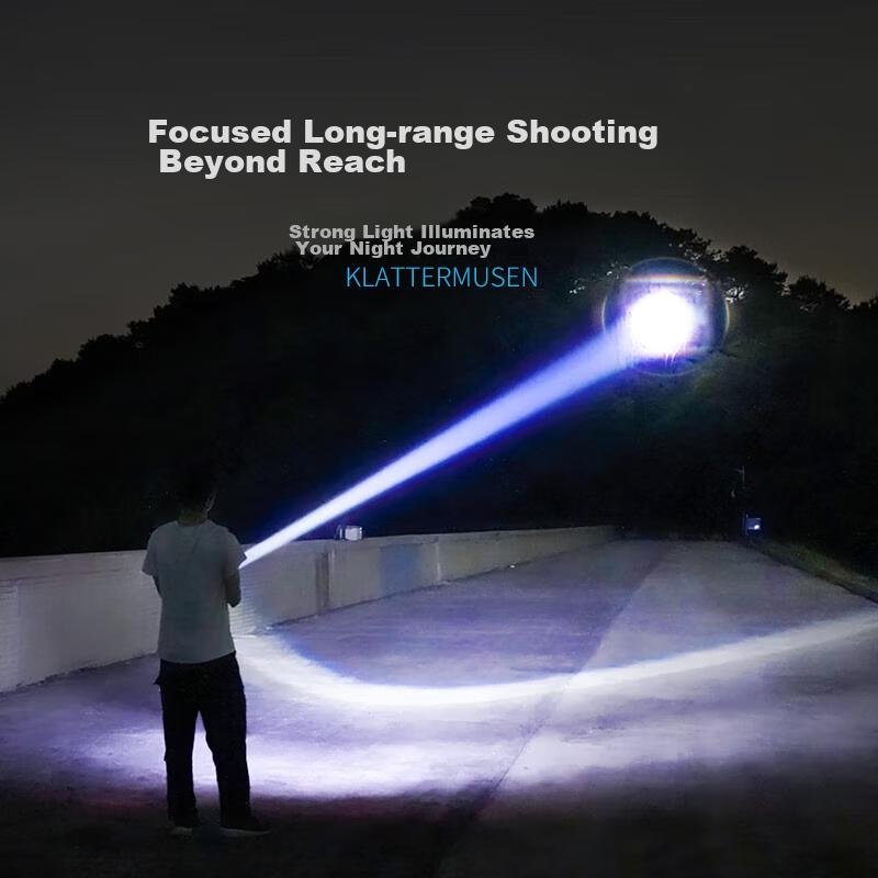 Flashlight, White Laser, Ultra-Bright Long-Range Beam, High-Intensity, Long Battery Life, Rechargeable, for Outdoor Emergency Survival