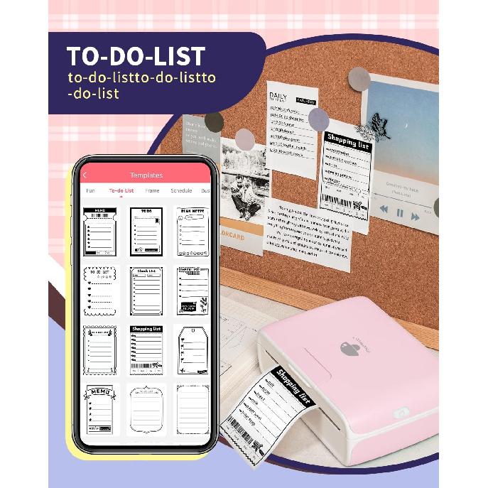 Phomemo 4-дюймовый портативный термопринтер Printpods - Bluetooth-принтер без чернил, поддержка ширины печати 2/3/4 дюйма, 300 dpi, совместим с телефонами,