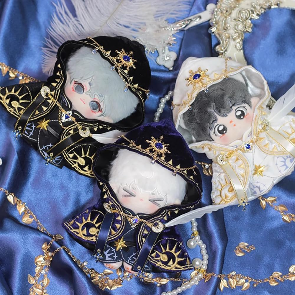 Nianniyhouse 10см 20см Плюшевая одежда Халат Пояс Волшебный плащ Хлопковая кукольная одежда Одевание (Черный, 10см)