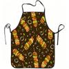 1pc Grilled Skewer Barbecue Food Print Apron, Durable And Easy To Clean, Adjustable Waistband, Polyester Material, for Kitchen Cooking, Gardening, Orc