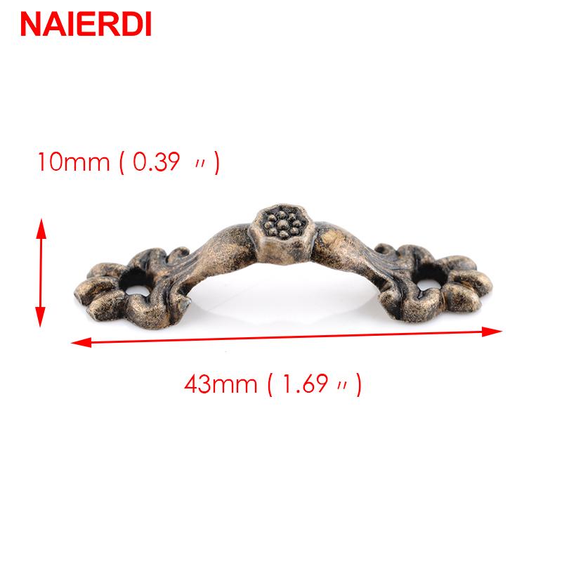 NAIERDI 10 шт., ручки для коробок, ручка из цинкового сплава, бронза для ящика, деревянная шкатулка для драгоценностей, мини-ручки, ручки