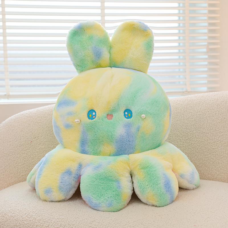 Double-sided Octopus Rabbit Plush Toy Colorful Rabbit Flip Face Octopus Doll