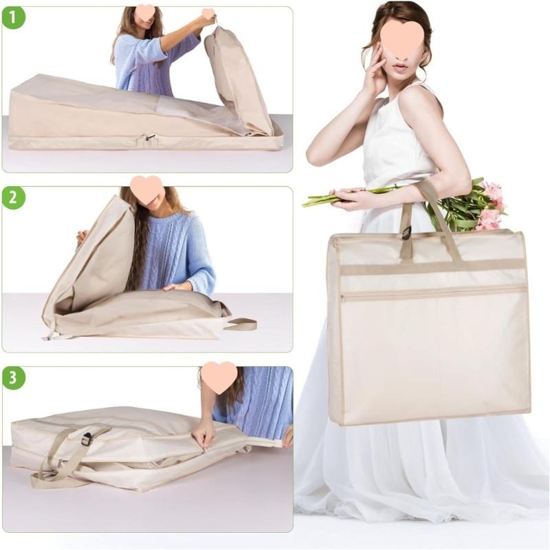 Oversized 72" Gown Storage Bag Waterproof Oxford Fabric Dustproof Hanging Clothes