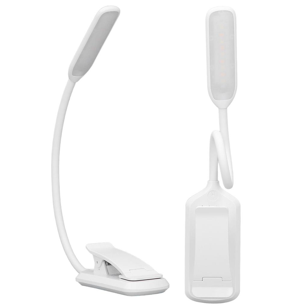 LED Desk Lamp Clip Design Three Level Adjustment Mini Foldable White USB Touch Table Light