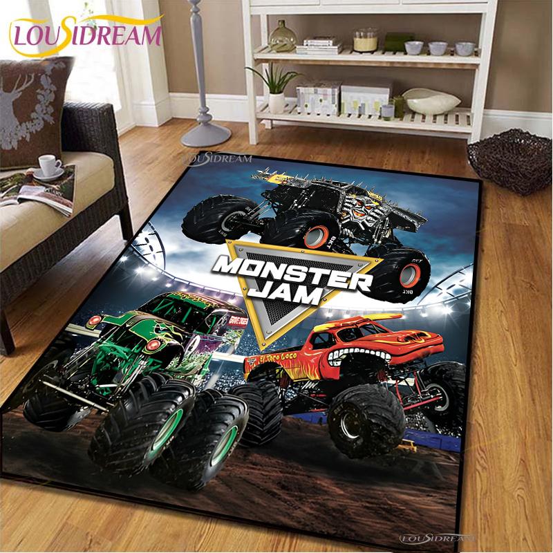 Ковер Monster Jam Truck для гостиной, спальни, коврик для кухни, детской, нескользящий коврик для пола, ковер-подарок на день рождения, реквизит для фотосъемки
