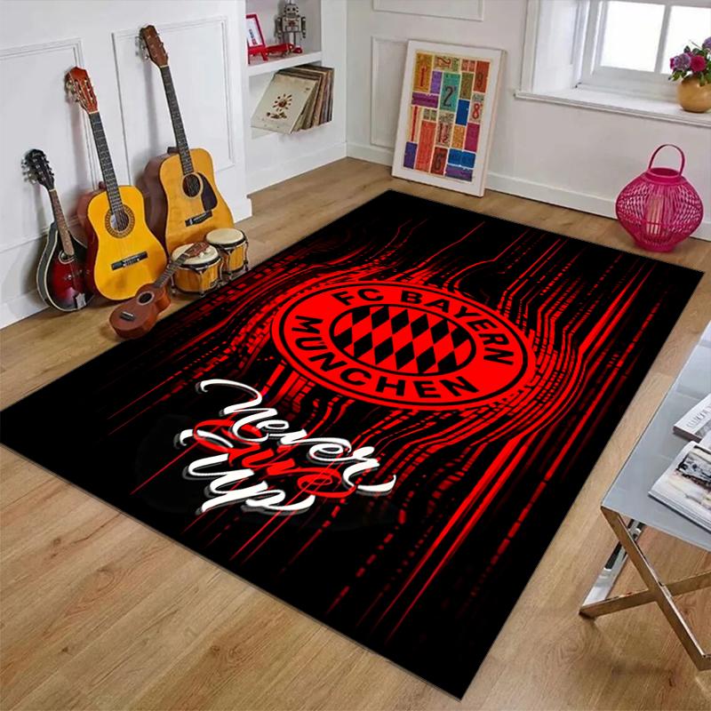 Bayern Football Polyester Carpet, Soft Indoor Mat for Office Chair, Living Room, Computer Desk - Decorative Home Office Rug Design