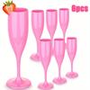 6 шт. небьющихся акриловых фужеров для шампанского, пластиковые розовые бокалы для шампанского, стаканы 6 унций, свадебные бокалы для шампанского, многоразовые