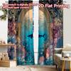 2pcs, 2D FLAT PRINTING Curtains (Without Rod) Ocean Paradise Christmas Festival Creative Curtains Versatile Polyester Fabric