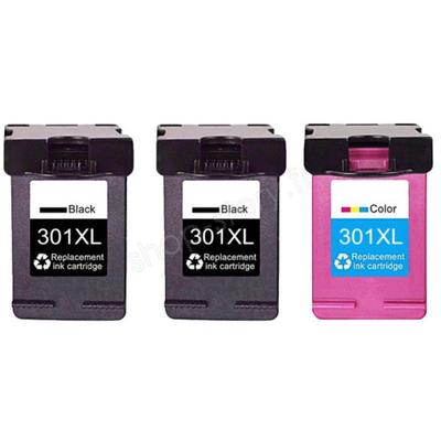 Чернильные картриджи - SHOP-STORY - HP 301 XL - Набор из 3 штук - Черный и трехцветный - Совместимый с HP