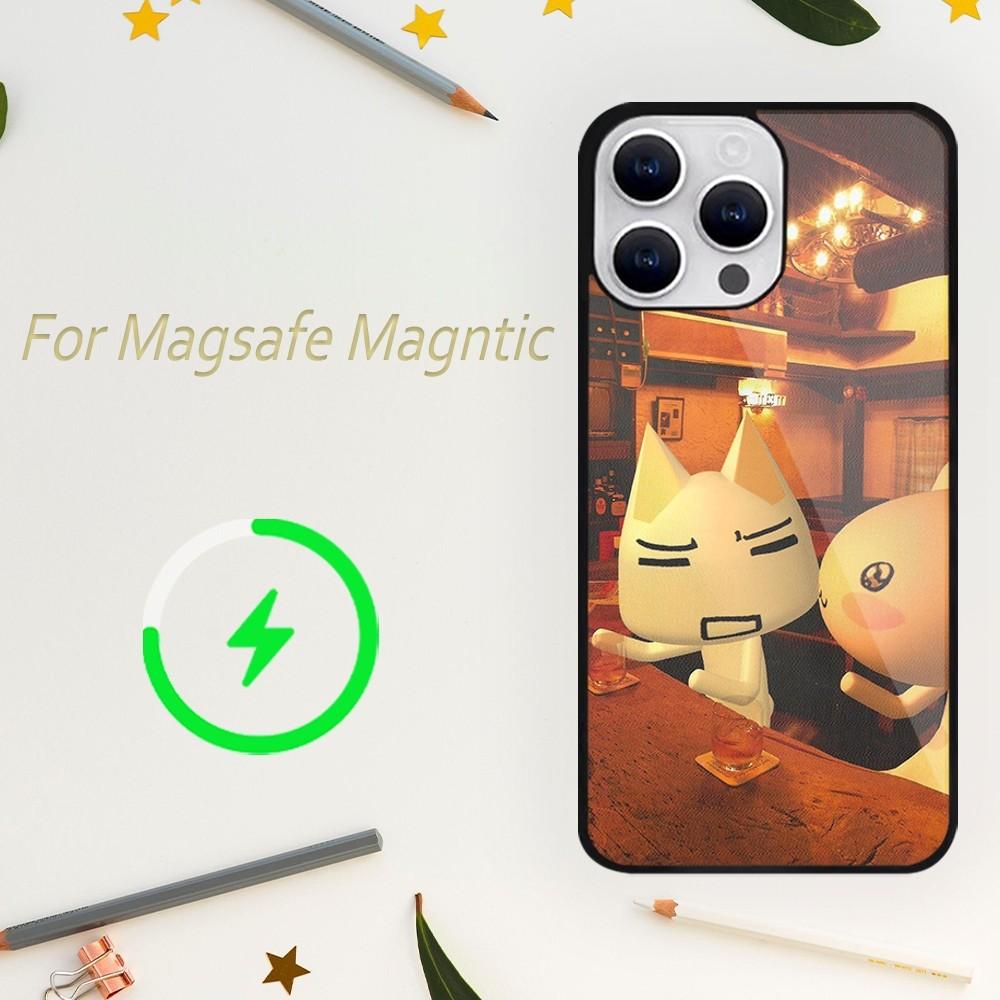 Милый чехол для телефона Inoue Toro Cat для iPhone 15 14 13 12 11 Plus Pro Max Magsafe с магнитной беспроводной зарядкой