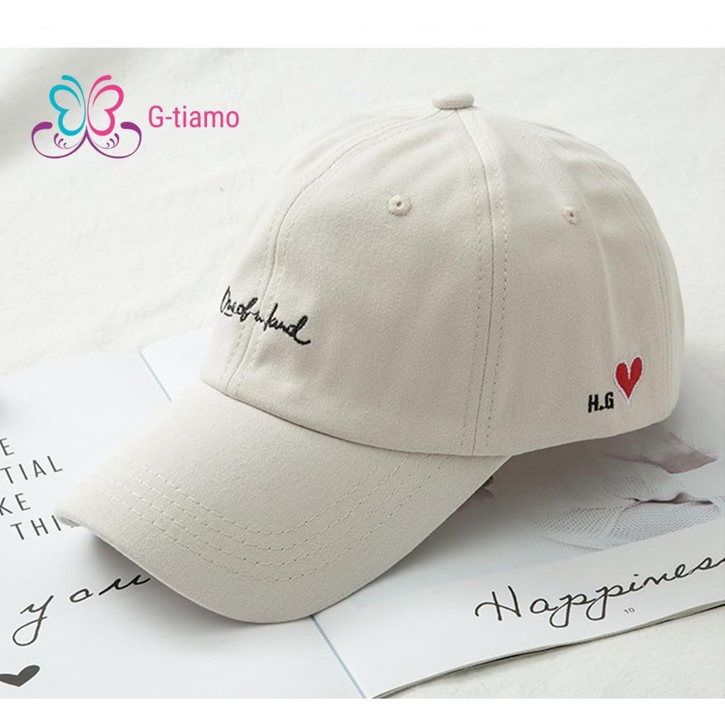 Кепка GITIAMO с английскими и регулируемыми надписями, доступна в и УФ-защите от солнца и английские женские буквы, сердце, вышивка в одной точке, ремешок, черный, белый, слоновая кость,