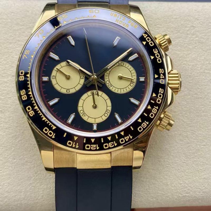Мужские автоматические механические часы Rolex Daytona 40 мм, многофункциональные, с инкрустацией бриллиантами.
