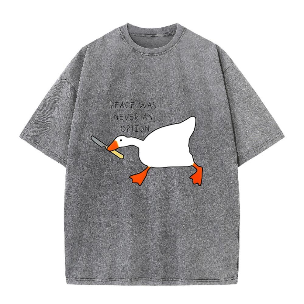 Мужская футболка с графическим принтом Untitled Goose Game 'Мир никогда не был вариантом' с коротким рукавом для унисекса