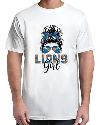 Lions Shirt Messy Bun Funny Sports Fan Team T-Shirt Hype Fit for Adults S-4XL