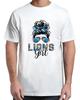 Lions Shirt Messy Bun Funny Sports Fan Team T-Shirt Hype Fit for Adults S-4XL