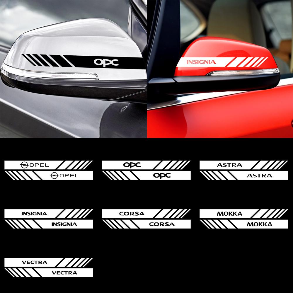 hbrz5 For Opel Opc Astra K Vivaro Corsa Zafira Insignia Mokka Car Rearview Mirror Sticker Emblem Decoration Auto Exterior Accessories