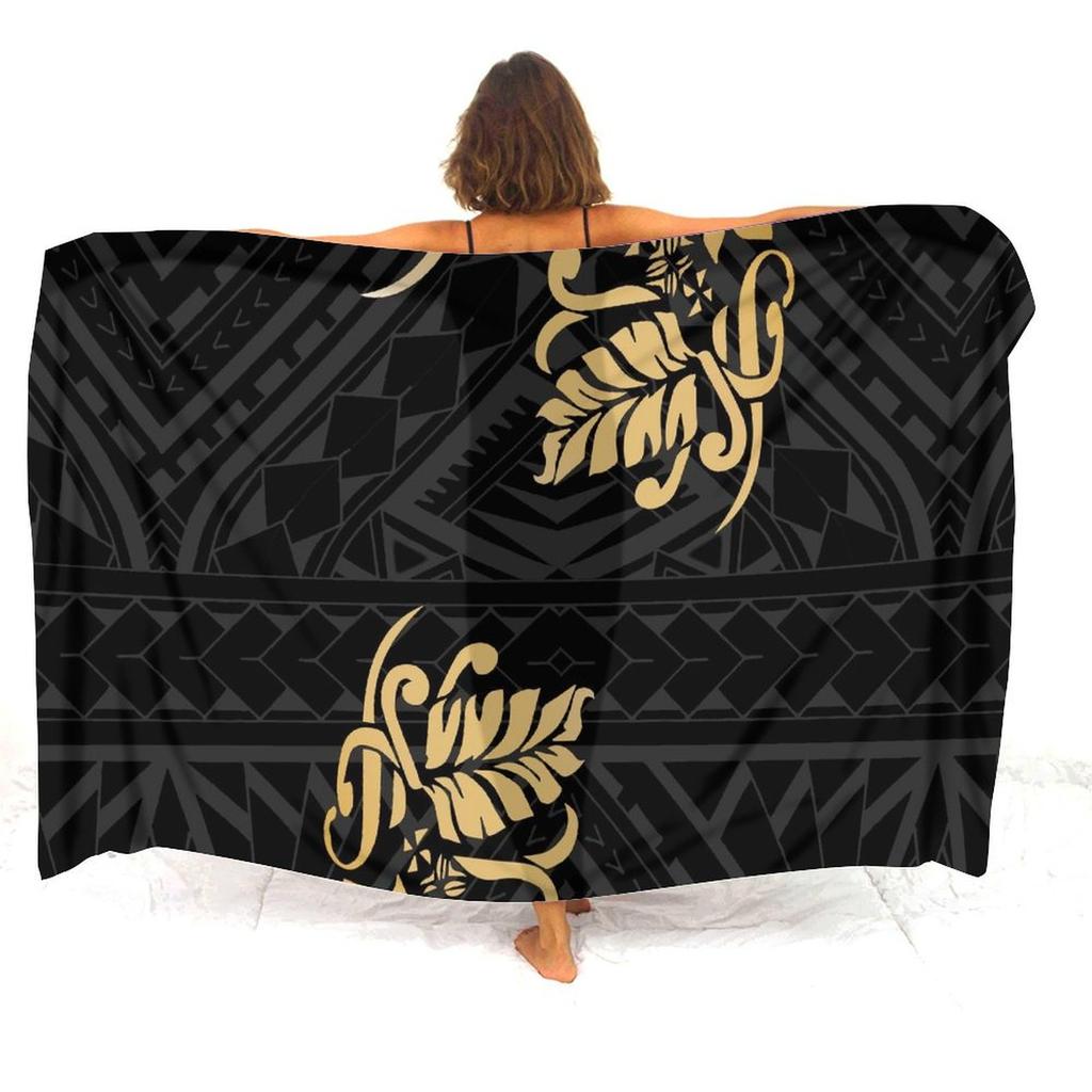 Resort Seaside Tourism Tribal Ethnic Style Women'S Sarong Polynesian Print Custom Seaside Beach Dress