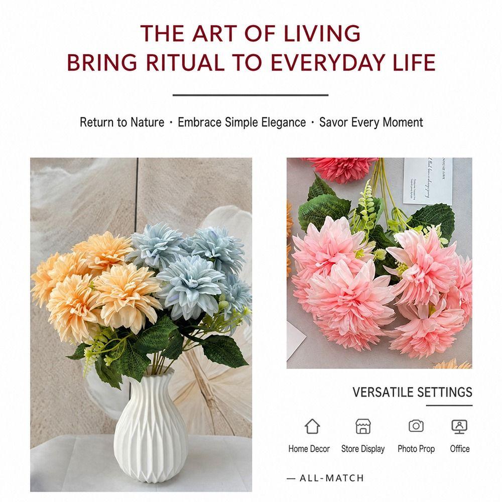 Silk Petals Dahlia Artificial Flower Multicolor Decorative Flower Simulation Flower Home Decor