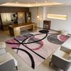 Modern Abstract Circle Stripes Fluffy Living Room Rug Easy Clean Soft Retro Office Carpet Large Area Antiskid Coffee Tables Mats
