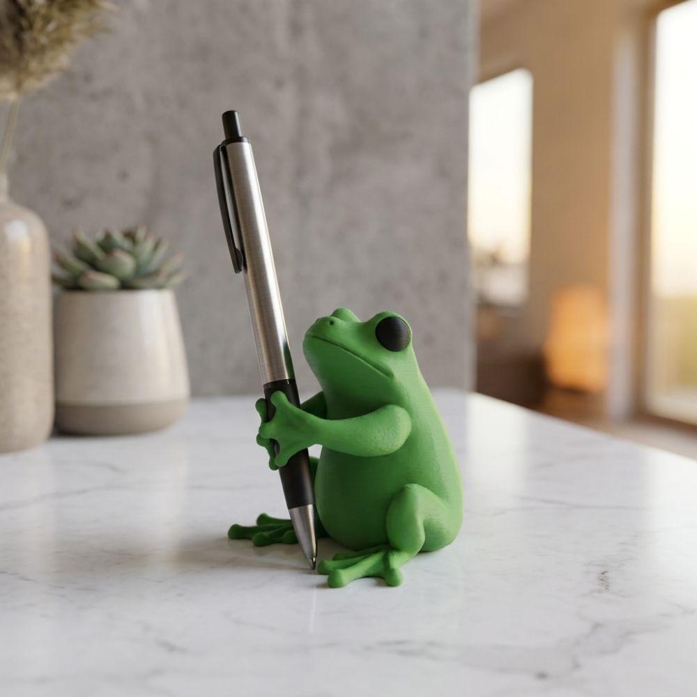 Plastic Novelty Frog Pen Stand Unique Frog Stationery Holder Stationery Display