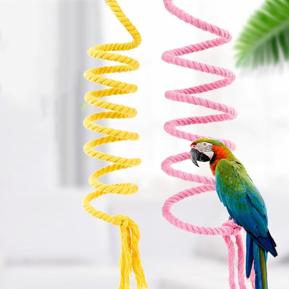 Гибкая игрушка для жевания волнистого попугайчика, подвесной колокольчик для попугая, подставка для попугая, жердочка из хлопковой веревки, качели для попугая, укус