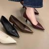 2025 осень новая модная универсальная французский темперамент тонкие каблуки высокие каблуки женские остроносые простые и тонкие туфли-лодочки