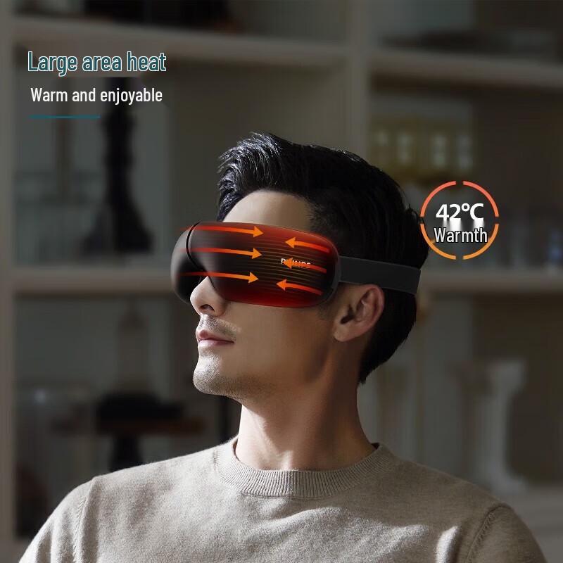 Умный массажер для глаз Philips PPM2302BK с подогревом и воздушным сжатием, штекер CN (адаптер в комплекте)