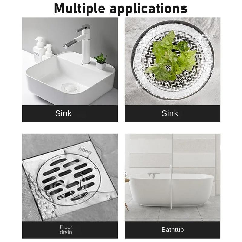 Disposable Hair Drain Catcher Mesh Anti-blocking Filter Floor Drains Sticker Shower Cover Kitchen Bathroom Sink Strainer Stopper