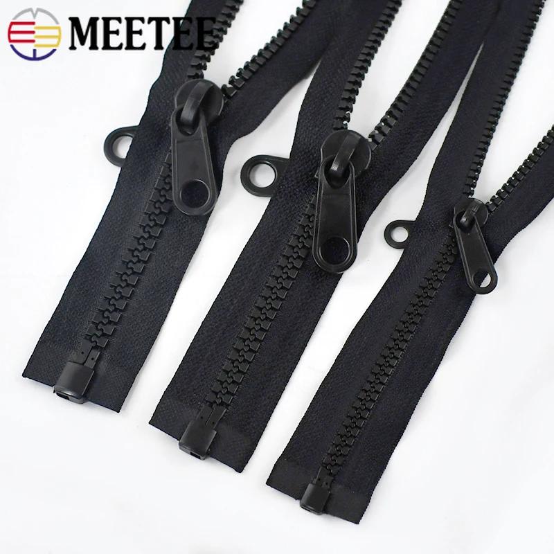 Meetee 5# 8# 10# Resin Zipper 60-200cm Outdoor Tents Double Sided Pull Plastic Zippers Large Zip Repair DIY Sewing Accessories