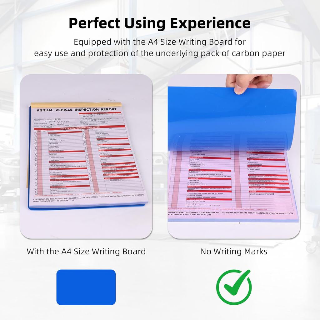 15-Pack Annual Vehicle pection Report Form, 3-Ply Carbonless Form and Hardboard, Includes 15-Pk 2-Ply FMCSA Vinyl Adhesive Label for Annual pections,