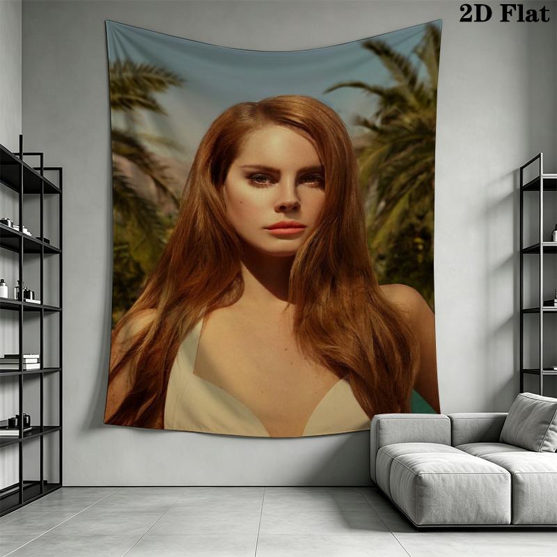 Lana Del Rey Wall Tapestry Aesthetic Wall Hanging Printed Fabric Blanket Decorative Tapestries for Bedroom Living Room Home Decor