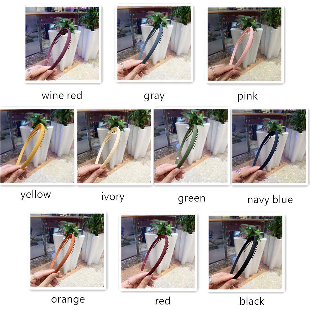 Broken Hair Morandi Solid Color Hair Band Non-slip Toothed Headband