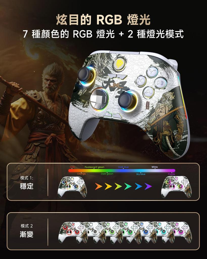 Беспроводной контроллер для ПК EasySMX, RGB-подсветка, геймпад, беспроводной контроллер для Switch Joy-Cons, Windows PC, Switch, iOS, Android и Steam Deck