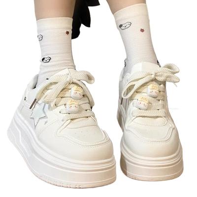 Модные женские кроссовки на платформе, повседневная модная обувь для отдыха, симпатичные украшения, скейтборд, шнуровка, легкие кроссовки для бега, женские, 35-40