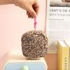 Портативная косметичка Леопардовый принт Квадратная сумка для гигиенических прокладок Дизайн на молнии Маленькая сумка для макияжа Девочки