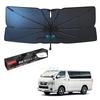 Improved Mozan Sunshade for Toyota Hiace 200 Series Windshield Flexible UV Sun Light Heat Perfect for and Sleeping In the Includes Storage Easy