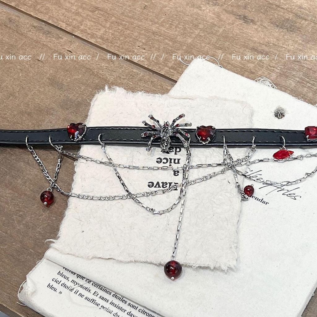 Gotham Red Spider Роскошное ожерелье-чокер с кисточками