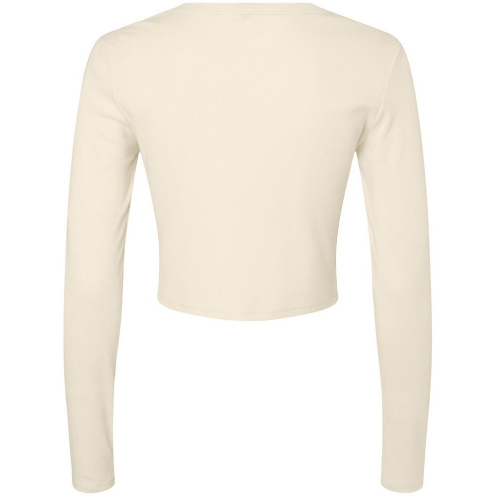 Bella + Canvas Женский/женский укороченный топ с длинными рукавами и микро-ребрышками