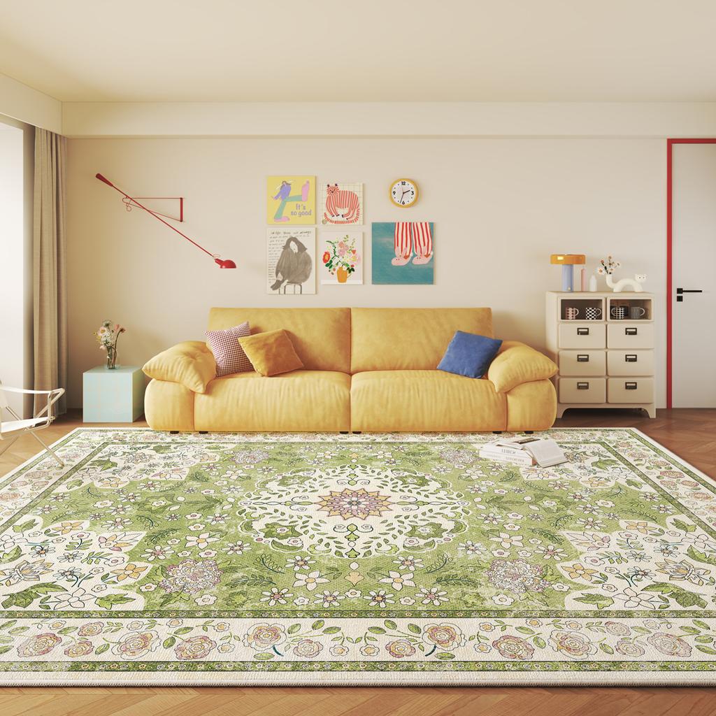 Crystal Velvet Carpet Living Room Large Area Full Spread Coffee Table Blanket Cartoon Dopamine Floor Mat DirtResistant Washable Bedside Blanket