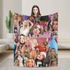 Lolas índigos Spanish Singer Bedding Throws Soft Cozy Graphic Blanket  For Home Decor Plane Travel Flannel Bedspread Bed Cover