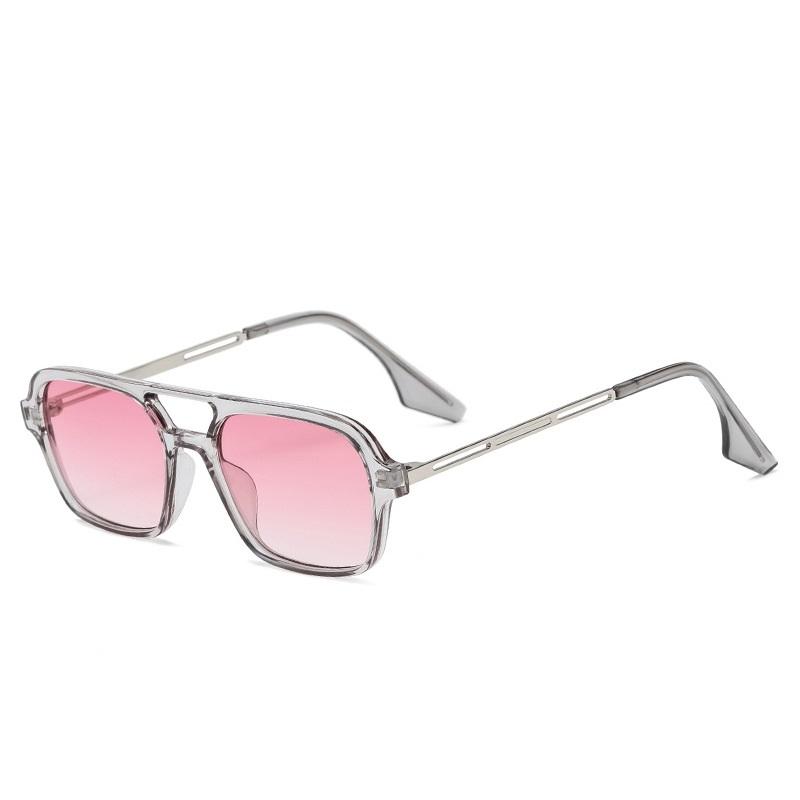 Retro Double Bridges Women Sunglasses Fashion Pink Gradient Eyewear Trending Hollow Leopard Blue Sun Glasses Men Shades