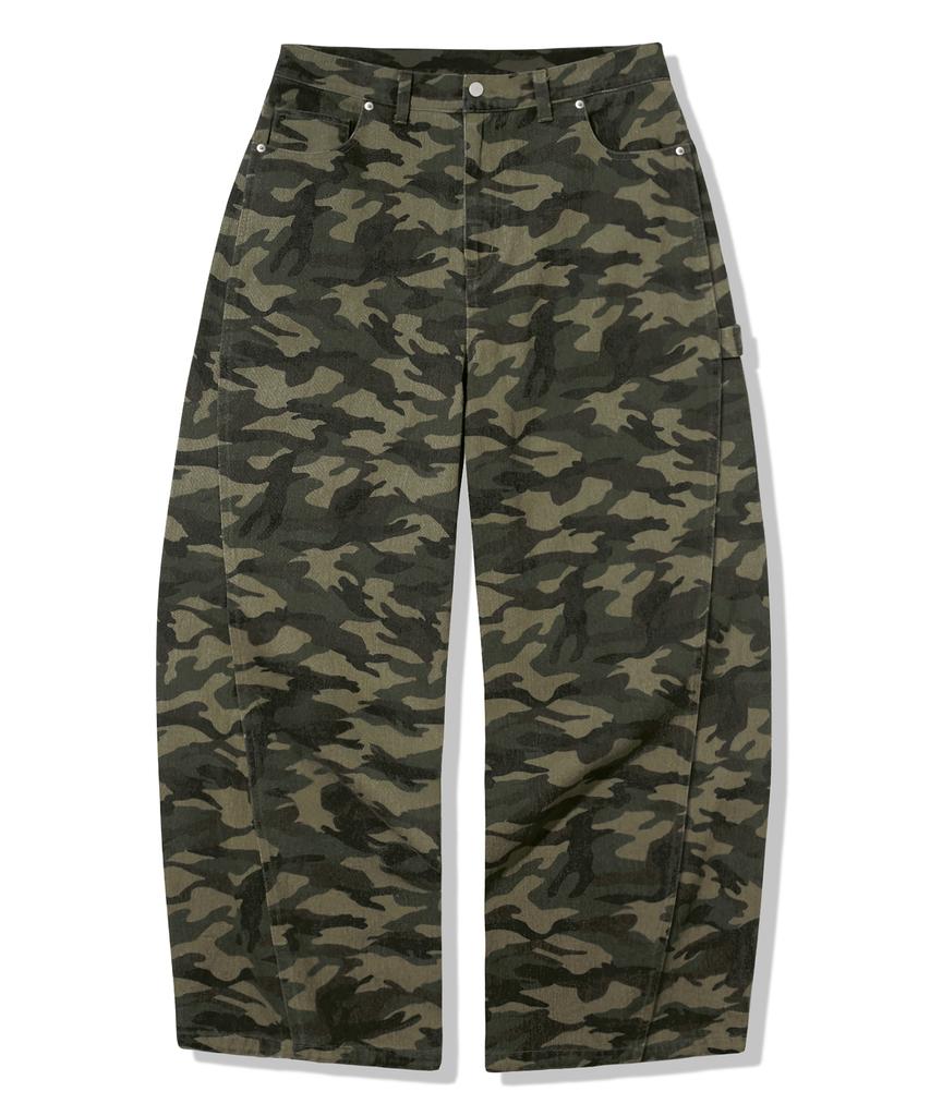 TRILLION Camo Wide Curved Cotton Pants_Deep Khaki