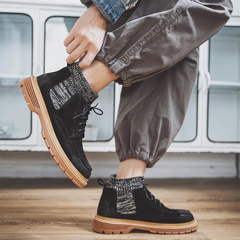 Осенне-зимняя мода Ретро коричневые ковбойские сапоги в западном стиле Женские сапоги Новый образ Стройные, толстые и на устойчивом каблуке Короткие сапоги