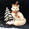 Winter Atmosphere Sticker Christmas Fox Window Clings, Forest Animal Double-Side Sticker, Cute Graphics Reusable Static Glass Decals for Holiday