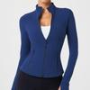 Womens Fleece Yoga Jacket Lightweight Warm Outdoor Sportswear Long Sleeve Zip-Up Slim Fit Activewear Top