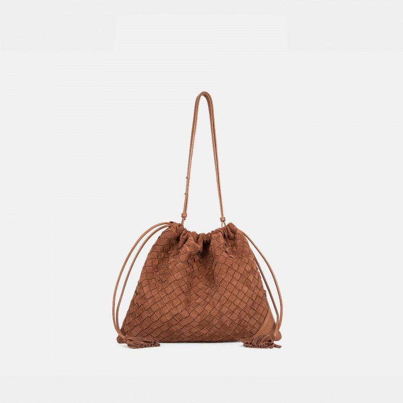 "Woven Garbage Bag" High-silk Matte Cowhide Hand-knitted Shoulder/cross-body Bag