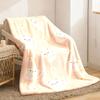 Plush Flannel Blanket - Ultra-Soft All-Season Throw with Pastel Pink Background & Cute White Cats Machine Washable Lightweight Fla
