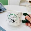 Cartoon Bear Embossed Ceramic Cup with Handle Single Cup Cute Girl Office Drinking Mug High Temperature Resistant Gift Cup